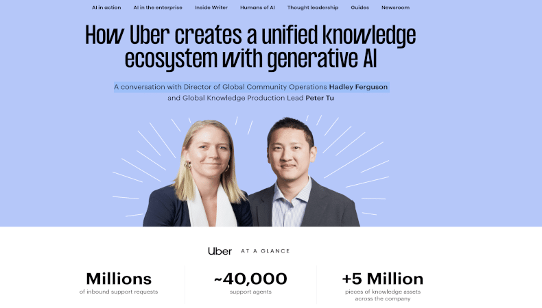 AI Effektivät und Effizienz AI Effektivität - Uber nutzt Ki-Agents: Charakteristiken dieser Tasks = Sehr hohe Häufigkeit, viele Informationsquellen als Ressourcen ➡️ Generative AI eilt zu Hilfe.