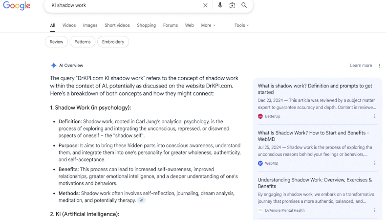 Google Gemini AI: SEO wird überflüssig Google Search mit Gemini AI: Die organischen Suchresultate werden von der Gemini Antwort on Top dominiert. Qualität lässt noch zu wünschen übrig.