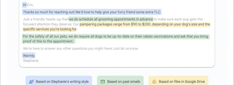 Google Gemini AI: SEO wird überflüssig Google Gemini hilft mit meinen E-Mail Antworten. Basierend auf meinem Schreibstil, alten E-Mails und was ich auf dem Google Drive habe wird eine Antwort generiert. Nutzer wird ein offenes Buch für Google.