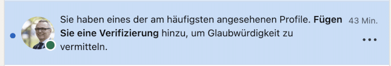LinkedIn Hinweis: Häufig angesehenes Profil – trotz niedriger Profilaufrufe