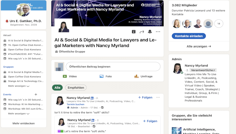 LinkedIn Gruppe für Anwälte und Legal Marketing seit 2009 - über 3000 Mitglieder