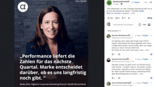 Maike Abel, Digital & Corporate Marketing Director bei Nestlé Deutschland, spricht über den Zusammenhang von Markenführung und Performance Marketing.